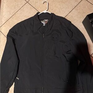 Men's Black Harley fitted zip up